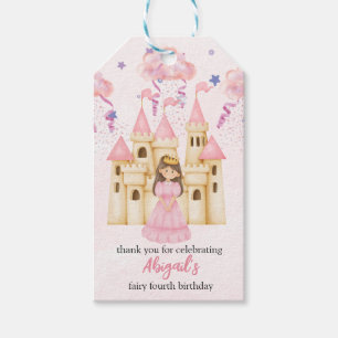 Etiqueta Para Presente Castelo Cor-de-Rosa Conto de Fadas Princesa Aniver