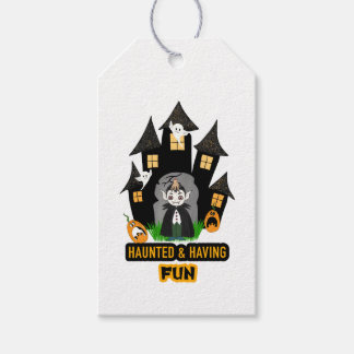 Etiqueta Para Presente Castelo Cute do Drácula no Halloween