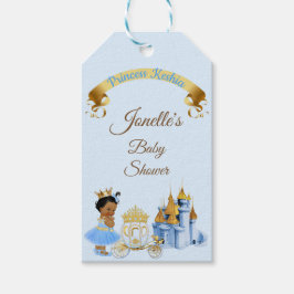 Etiqueta Para Presente Castelo Real da Princesa Carruagem Azul Dourado Me