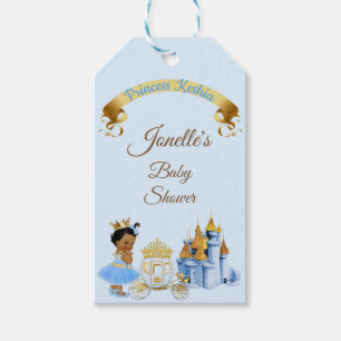 Etiqueta Para Presente Castelo Real da Princesa Carruagem Azul Dourado Me