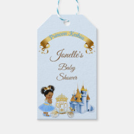 Etiqueta Para Presente Castelo Real Princesa Carruagem Azul Dourado Menin