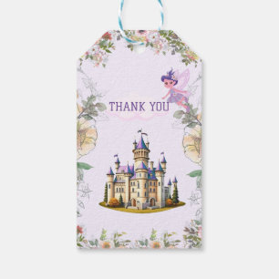 Etiqueta Para Presente Castelo roxo Fairytale, o obrigado que você tem.