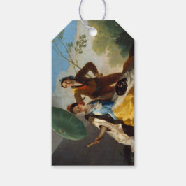 Etiqueta Para Presente Cavalheiro segurando parasol para uma dama espanho