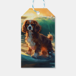 Etiqueta Para Presente Cavalier King Beach Surfing Painting