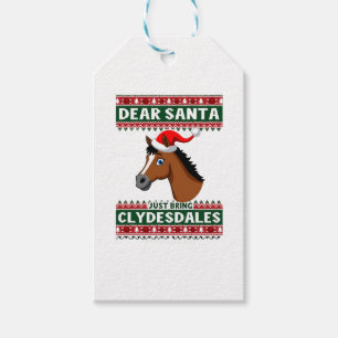 Etiqueta Para Presente Cavalo Clydesdale Natal Suéter Feio De Natal Eques