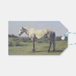 Etiqueta Para Presente Cavalo de cinza em campo (por Rosa Bonheur)