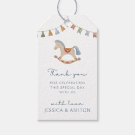 Etiqueta Para Presente Cavalo Mecedor Aquarela, Chá de Bebê 