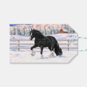 Etiqueta Para Presente Cavalo Preto e Branco Vanner Cigano Tinker