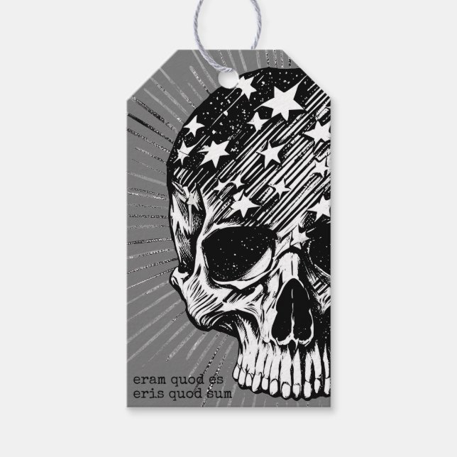 Etiqueta Para Presente Caveira e Estrelas II (Frente)