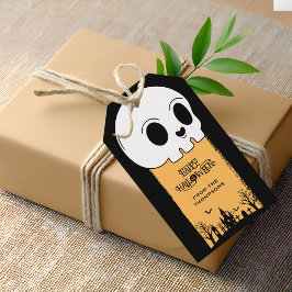 Etiqueta Para Presente Caveira Esqueleto Cemitério Preto Gótico Halloween