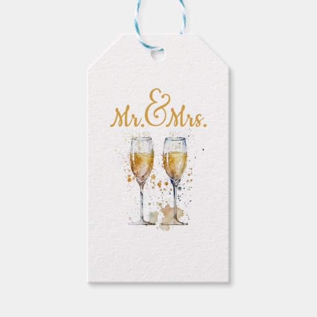 Etiqueta Para Presente Celebração de Sr. e Sra. Champagne (Frente)