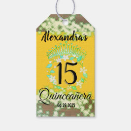 Etiqueta Para Presente Celebração Elegante de Quinceanera Dourada de Most