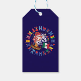 Etiqueta Para Presente Celebrando Bandeiras Mês da Herança Hispânica
