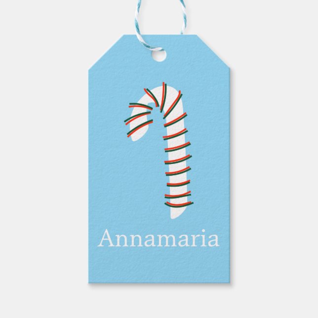 Etiqueta Para Presente Cena de Natal Artística Cana de Açúcar  (Frente)