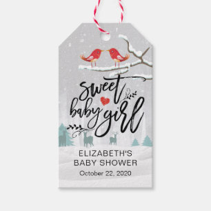 Etiqueta Para Presente Cena de Neve Chic Chá de fraldas de inverno