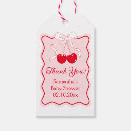 Etiqueta Para Presente Cereja De Arco Rosa Vermelho No Favor Do Chá de fr