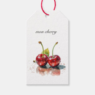 Etiqueta Para Presente Cerejas Sweetheart em Aquarela, personalizado