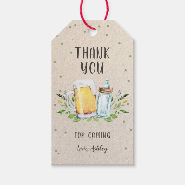 Etiqueta Para Presente Cervejas e Garrafas Chá de fraldas Greenerescência (Frente)