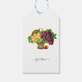 Etiqueta Para Presente Cesta de Fruta de Vintage - personalizada