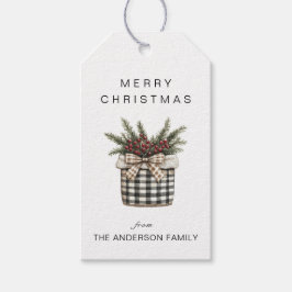 Etiqueta Para Presente Cesta de Xadrez de Buffalo