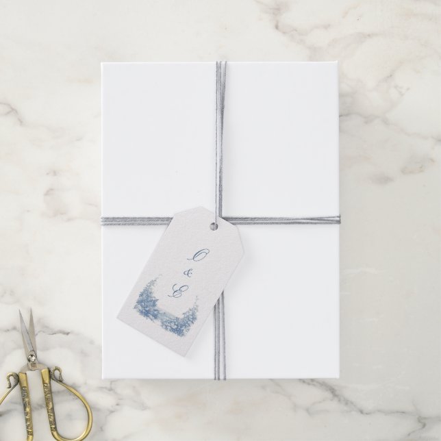 Etiqueta Para Presente Cesto Barroco Azul-Dusty Vitorioso (Com cordão)