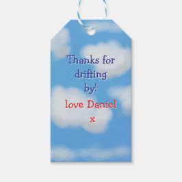 Etiqueta Para Presente Céu azul e nuvens fofas Obrigado