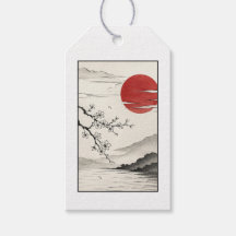 Céu Vermelho Japonês Flor de Cerejeira Paisagem
