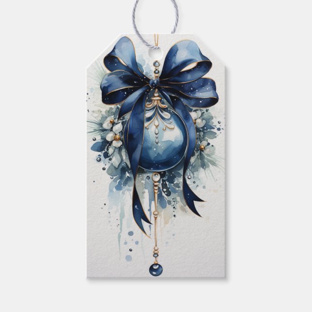 Etiqueta Para Presente Céus de Sapphire: tons de azul (Frente)
