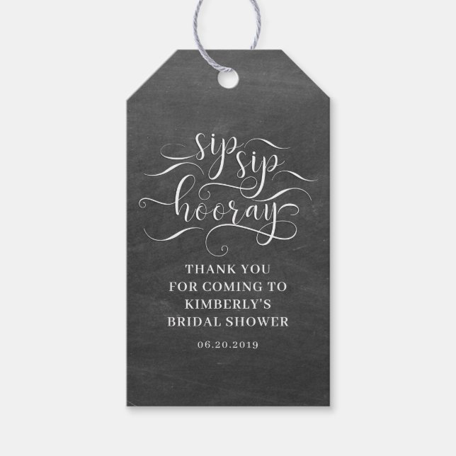 Etiqueta Para Presente Chá Chá Hurra para Noiva (Frente)