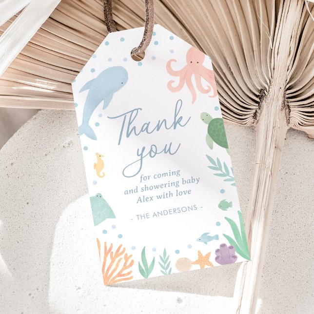 Etiqueta Para Presente Chá de Bebê Animais Marinhos (Criador carregado)