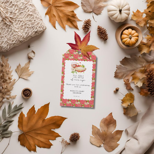 Etiqueta Para Presente Chá de Bebê Apple of Our Eye  (Apple of Our Eye Baby Shower Favor/Gift Tag)