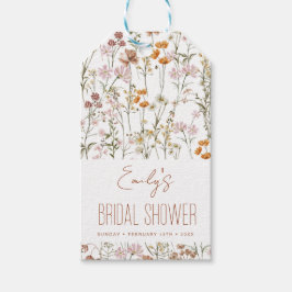 Etiqueta Para Presente Chá de Bebê Boho Flor Silvestre Aquarela em Flor