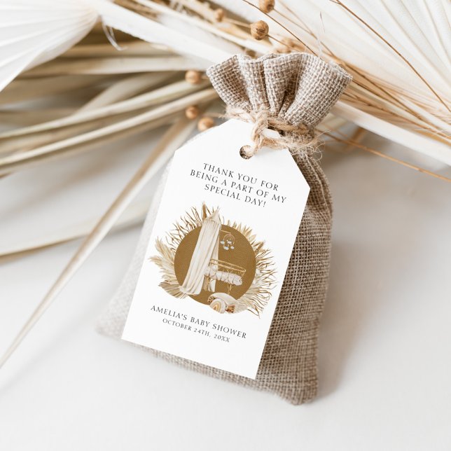 Etiqueta Para Presente Chá de Bebê Boho Florais (Criador carregado)