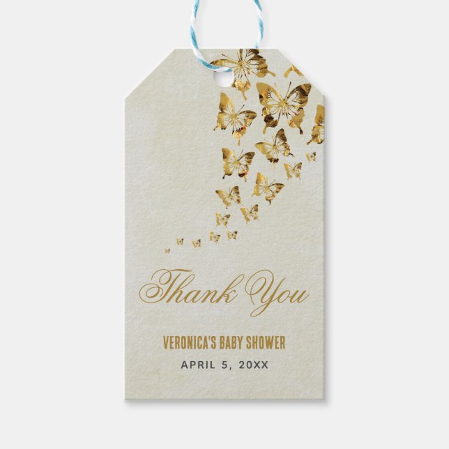 Etiqueta Para Presente Chá de Bebê Borboleta (Frente)