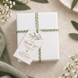 Etiqueta Para Presente Chá de Bebê Botânico Boho Minimalista Aquarela