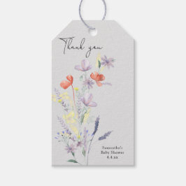 Etiqueta Para Presente Chá de bebê das flores silvestres