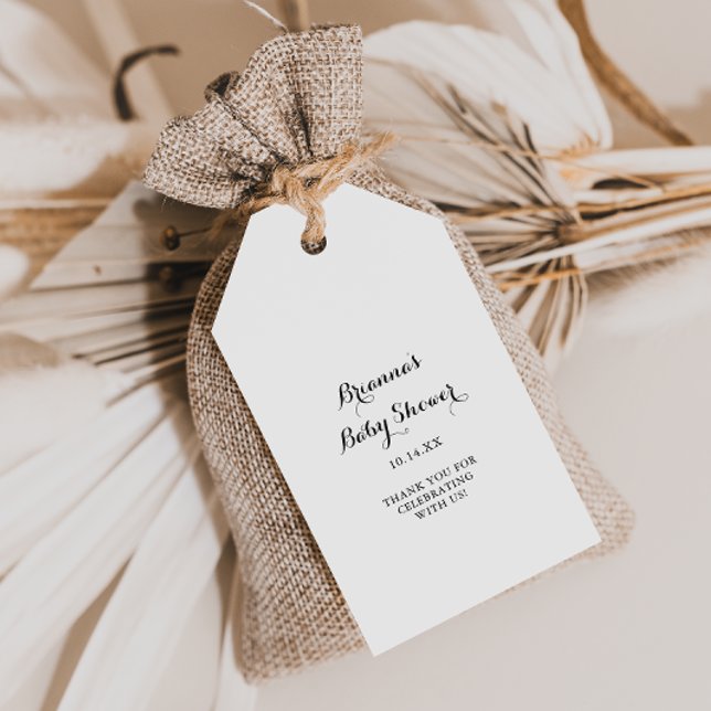 Etiqueta Para Presente Chá de Bebê de Caligrafia Moderna (Criador carregado)