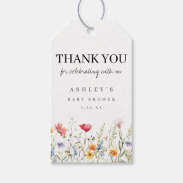 Etiqueta Para Presente Chá de Bebê de Flor de Primavera em Aquarela