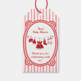 Etiqueta Para Presente Chá de Bebê de Natal | Roupas de Papai Noel Vermel