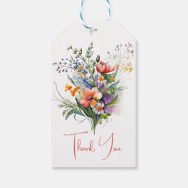 Etiqueta Para Presente Chá de Bebê de Noiva com Flores Silvestres Coral e