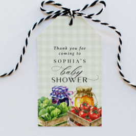 Etiqueta Para Presente Chá de Bebê de Produtos Frescos de Cultivo Local F