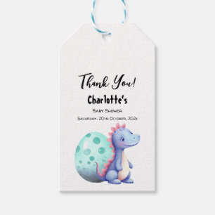 Etiqueta Para Presente Chá de Bebê Dinossauro Pequeno Aquarela Fofa