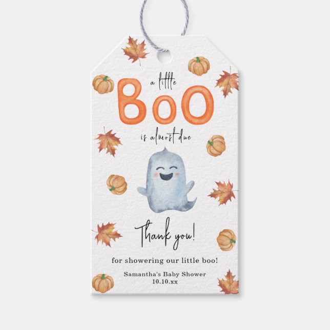 Etiqueta Para Presente Chá de Bebê do Fantasminha Fofo Obrigado (Frente)
