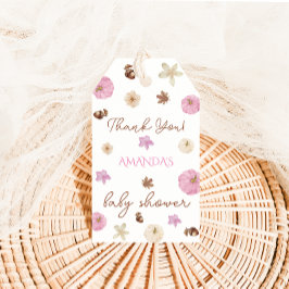 Etiqueta Para Presente Chá de Bebê do Pequeno Abóbora Rosa Agradecimento