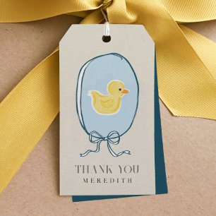 Etiqueta Para Presente Chá de Bebê Fita de Pato de Borracha Elegante