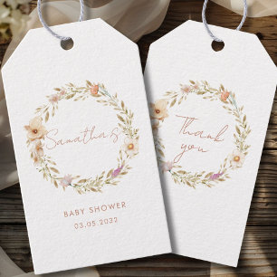 Etiqueta Para Presente Chá de Bebê Flor Boho