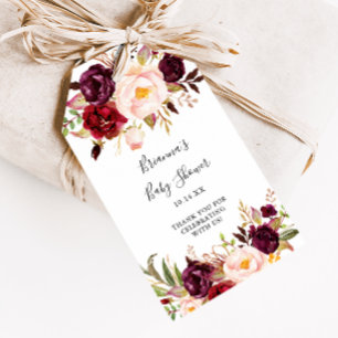 Etiqueta Para Presente Chá de Bebê Floral Colorido Rústico Boho