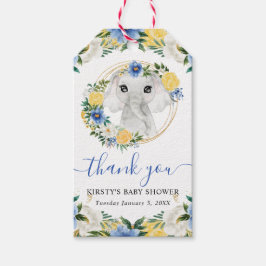 Etiqueta Para Presente Chá de Bebê Floral Elefante Cute Jungle Aquarela