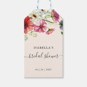 Etiqueta Para Presente Chá de Bebê Floral em Aquarela