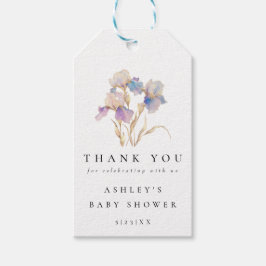 Etiqueta Para Presente Chá de Bebê Floral Íris Elegante